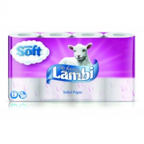 Lambi Soft & Caring Toilettenpapier mit pinkem Aufdruck 3 Lagen à 150 Stück à 8 Rollen