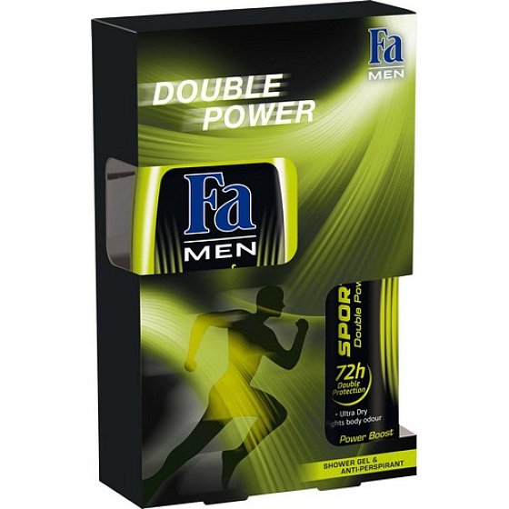 Fa Sport Double Power Power Boost Duschgel 250 ml + Deodorant Spray 150 ml, Kosmetikset