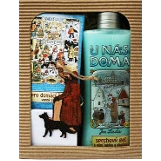 Bohemia Gifts Josef Lada Apfel und Zimt Duschgel 250 ml + Duftbeutel + Dekoration, Kosmetikset
