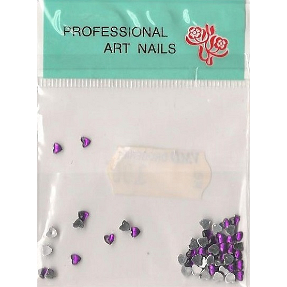 Professionelle Kunstnägel Nageldekorationen Strass Herzen Herzen lila 1 Packung