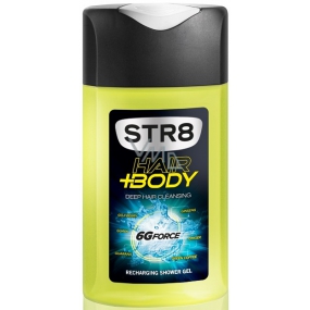 Str8 6G Force Duschgel für Körper und Haare für Männer 250 ml
