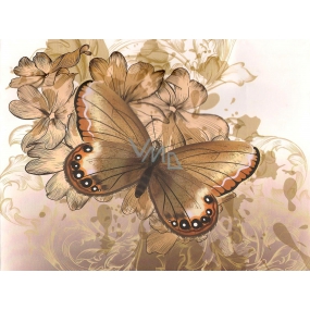 Nekupto Geschenk Kraftbeutel 23 x 18 x 10 cm Beige mit Schmetterling 1 Stück