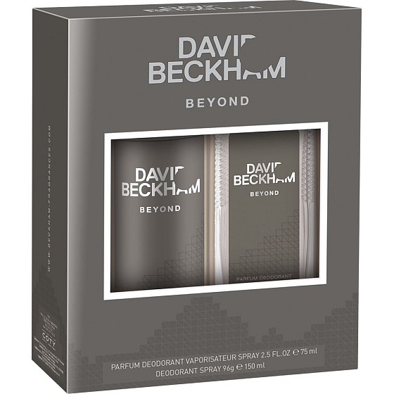 David Beckham Beyond parfümiertes Deodorantglas für Männer 75 ml + Deodorantspray 150 ml, Kosmetikset