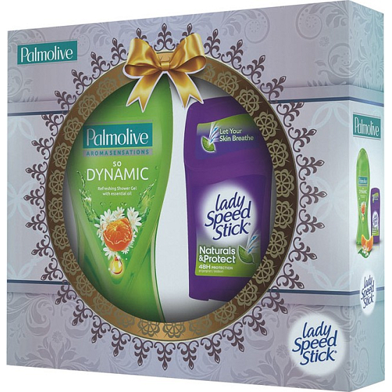 Palmolive Dynamic Nature Aroma Sensations So Dynamisches Duschgel 250 ml + Lady Speed Stick Natural & Protect Deodorant Stick 45 g, Kosmetikset