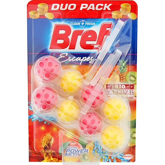 Bref Escapes Power Active 4 Formel Rio Karneval Golden Tropics WC-Block 2 x 50 g
