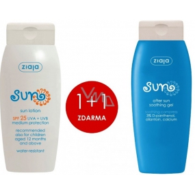 Ziaja Sun SPF 25 wasserfester Sonnenschutz 150 ml + Sonnenberuhigung nach Sonnengel 150 ml, Duopack
