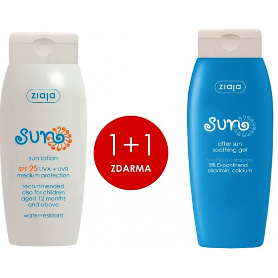 Ziaja Sun SPF 25 wasserfester Sonnenschutz 150 ml + Sonnenberuhigung nach Sonnengel 150 ml, Duopack