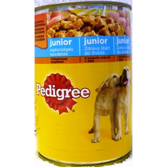 Pedigree Junior mit Huhn in Dosengelee 400 g