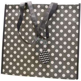 RSW Einkaufstasche mit Tupfenmuster grau 43 x 40 x 13 cm
