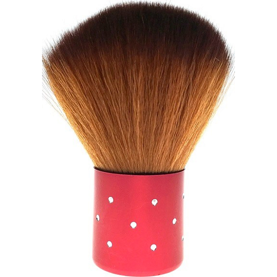 Kosmetikpinsel mit synthetischen Borsten für Puder roter Griff 7 cm 30450