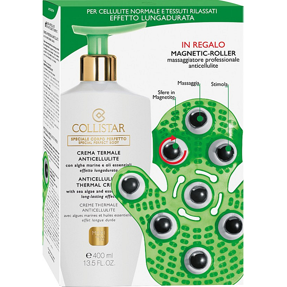 Collistar Crema Termale Anticellulite Anti-Cellulite-Creme 400 ml + Magnetwalze, Kosmetikset