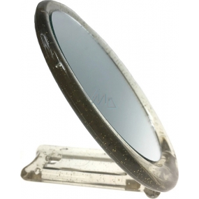 Spiegel mit Griff oval grau 12 x 9,5 cm 60190