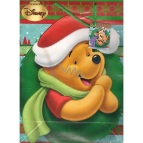 Ditipo Geschenk Papiertüte 26 x 13,5 x 32 cm Disney Winnie the Pooh grüner Kranz
