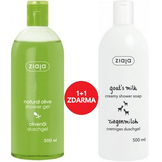 Ziaja Oliva Duschgel 500 ml + Ziegenmilch Duschgel 500 ml, Duopack