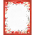 Ditipo Geschenk Papiertüte 18 x 23 x 10 cm weiß roter Rahmen mit Blumen