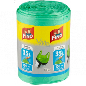 Fino Color Müllsäcke mit Griffen grün, 8 µ, 35 Liter 49 x 60 cm, 100 Stück