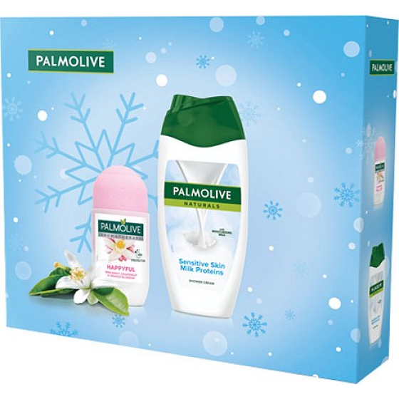 Palmolive Naturals Sensitive Hautmilchproteine Duschgel 250 ml + Happyfull Antitranspirant Roll-on 50 ml, Kosmetikset