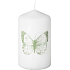 Emocio Kerze mit Druck Schmetterling weiß Zylinder 58 x 100 mm