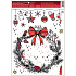 Fensterfolie ohne Kleber farbig Kranz 30 x 42 cm