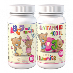Klinische ABCD Multi Gummies + Vitamin D3 Gummies Pektin-Bonbons mit Himbeergeschmack 2 x 60 Stück