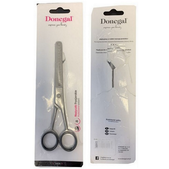 Donegal Doppelseitige Friseurschere, Länge 15,5 cm, Klingenlänge 6,5 cm Beschädigte Verpackung