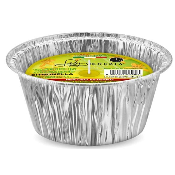 Lady Venezia Citronella Kerze in Aluminium, Brenndauer 10 Stunden 70 g