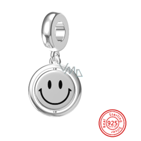 Sterling Silber 925 Smiley - American Dream - Lächeln, du bist schön, Armband Anhänger Symbol
