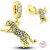 Charm Sterling Silber 925 Leopard, Tierarmband-Anhänger