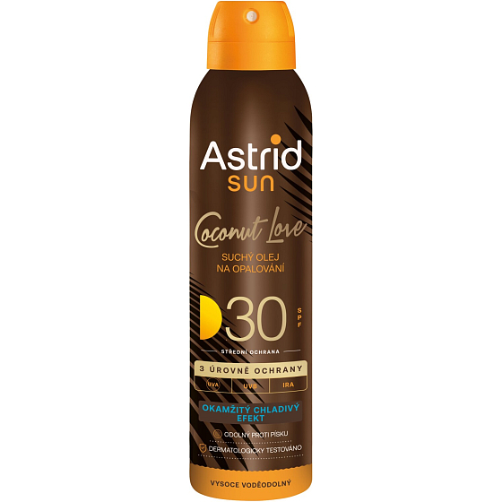 Astrid Sun Coconut Love trockene Sonnenöl mit Lichtschutzfaktor OF30 150 ml