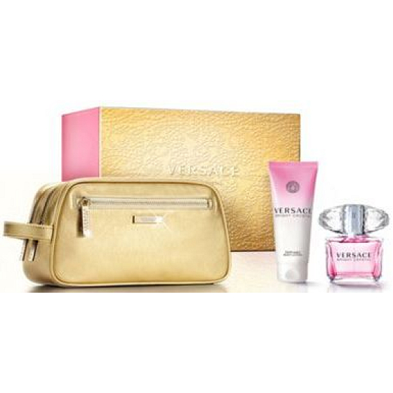 Versace Bright Crystal Eau de Toilette 90 ml + Körperlotion 100 ml + Beutel, Geschenkset für Frauen