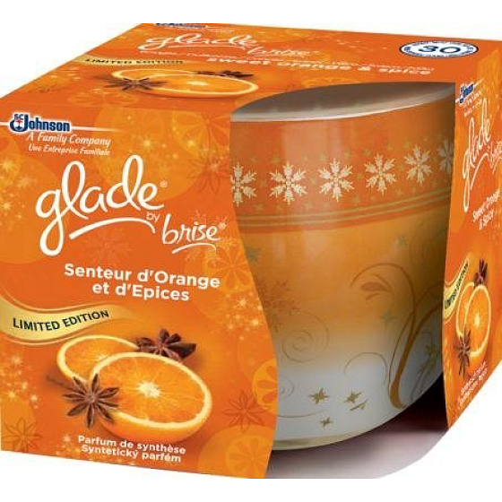 Glade by Brise Orange und Gewürzduftkerze in Glas, Brenndauer bis zu 30 Stunden 120 g