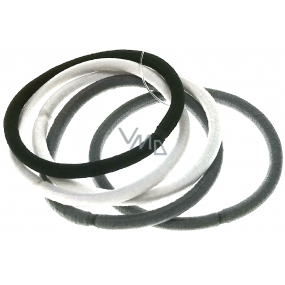 Haarband grau, weiß, schwarz 5 x 0,4 cm 5 Stück