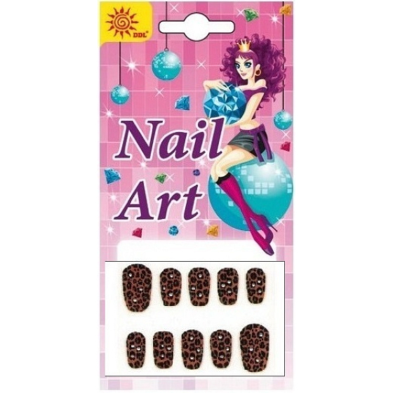 Selbstklebende Nageldekorationen braun 12 16 x 8 cm 1281
