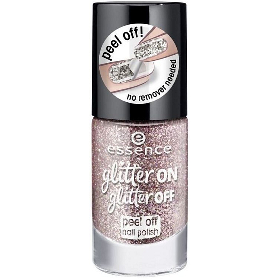 Essence Glitter on Glitter Off Nagellack abziehen Nagellack 02 Razzle Dazzle 8 ml