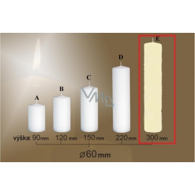 Lima Gastro glatte Kerze Elfenbein Zylinder 60 x 300 mm 1 Stück