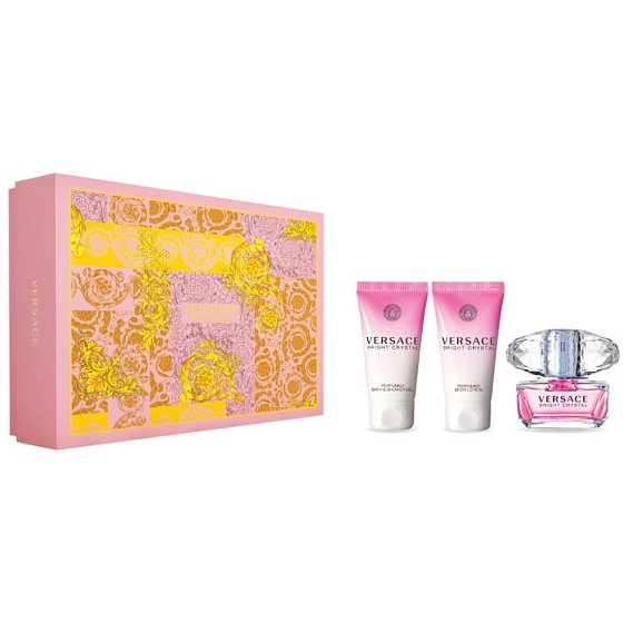 Versace Bright Crystal Eau de Toilette für Frauen 50 ml + Körperlotion 50 ml + Duschgel 50 ml, Geschenkset