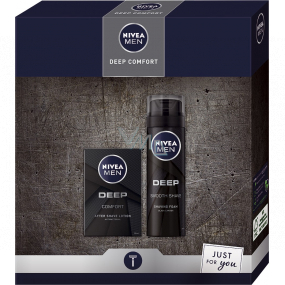Nivea Men Deep Comfort Aftershave 100 ml + Rasierschaum 200 ml, Kosmetikset für Männer