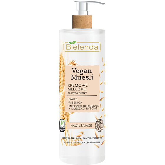 Bielenda Vegan Muesli Weizen + Hafer + Kokosmilch + Reismilch feuchtigkeitsspendende Reinigungsmilch 175 g