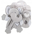 Erste Schritte Schlafwandler mit Plüschkopf Elefant + Rassel mit Plüschkopf Teddybär blau, Plüschset für Kinder