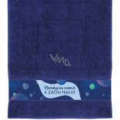 Albi Handtuch Nicht auf Platz warten dunkelblau 90 x 50 cm