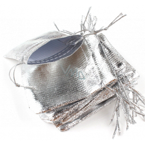 Silberne Tasche mit verstellbarem Kordelzug 9 x 12 cm 1 Stück
