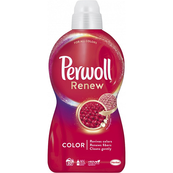 Perwoll Renew Color Waschgel für Buntwäsche, Schutz vor Formverlust und Erhaltung der Farbintensität 32 Dosen 1,92 l