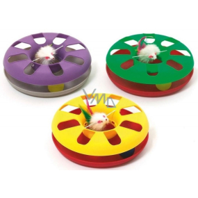 Karlie Flamingo Plastikkreis mit Ballon und Maus für Katzen 24 cm verschiedene Farben