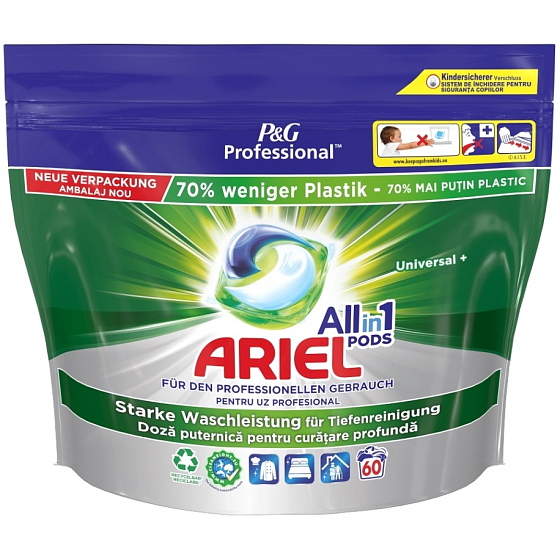Ariel All in 1 Pods Regelmäßige Gelkapseln universal zum Waschen 60 Stück