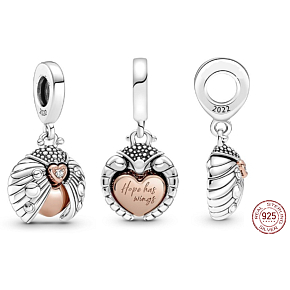 Charms Sterling Silber 925 Marienkäfer und Herz, Tierarmband Anhänger