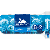 Harmony Premium 3-lagiger Toilettenpapier, 8+2 Rollen, Rolle 17,5 m