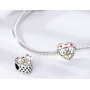 Sterling Silber 925 Katze und Hund Herz Perle für Haustier-Armband
