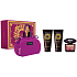 Versace Crystal Noir Eau de Toilette 90 ml + Körperlotion 100 ml + Duschgel 100 ml + Handtasche, Geschenkset für Frauen