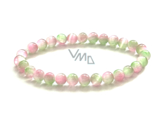 Calcit-Melonen-Armband elastischer Naturstein, Kugel 6 mm / 16 - 17 cm, Intuition-Kreativität-Harmonie-Gedächtnis