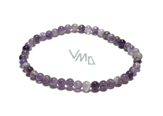 Amethyst Chevron Armband elastisch Naturstein, Kugel 4 mm / 19 cm, Stein der Könige und Bischöfe